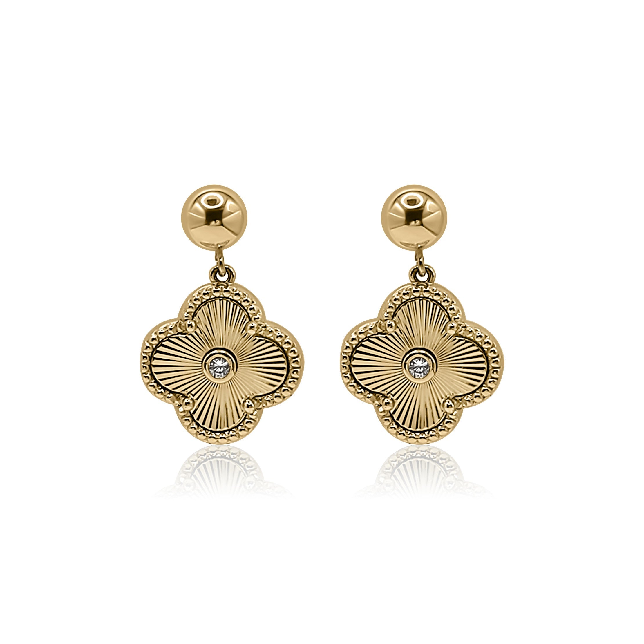 Arden – Gold Clover Earrings | Bowood Lane