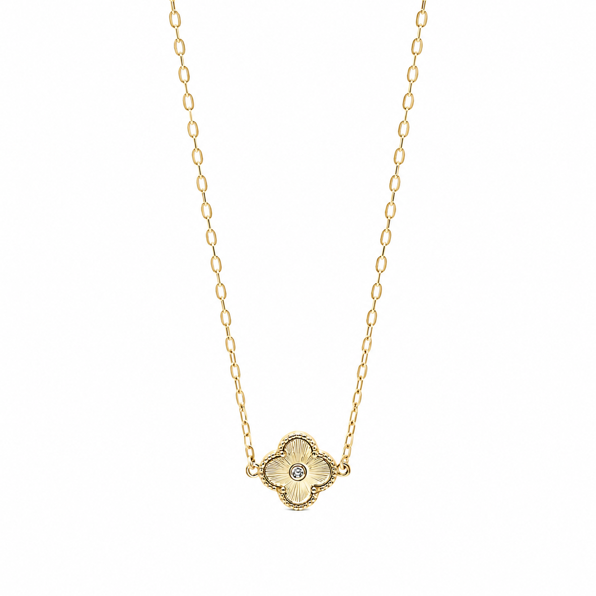 Arden 14mm Gold Clover Necklace – Bowood Lane