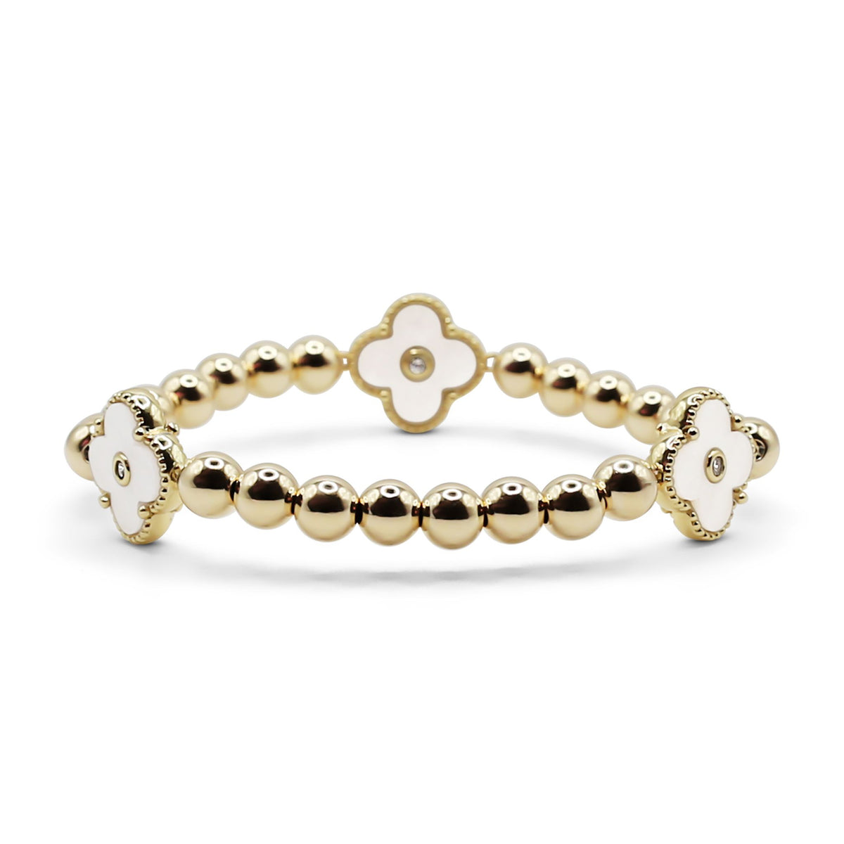 CLOVER GOLD MOP BRACELET