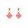 Coral Halo Earrings featuring coral cross charms on gold-filled posts.