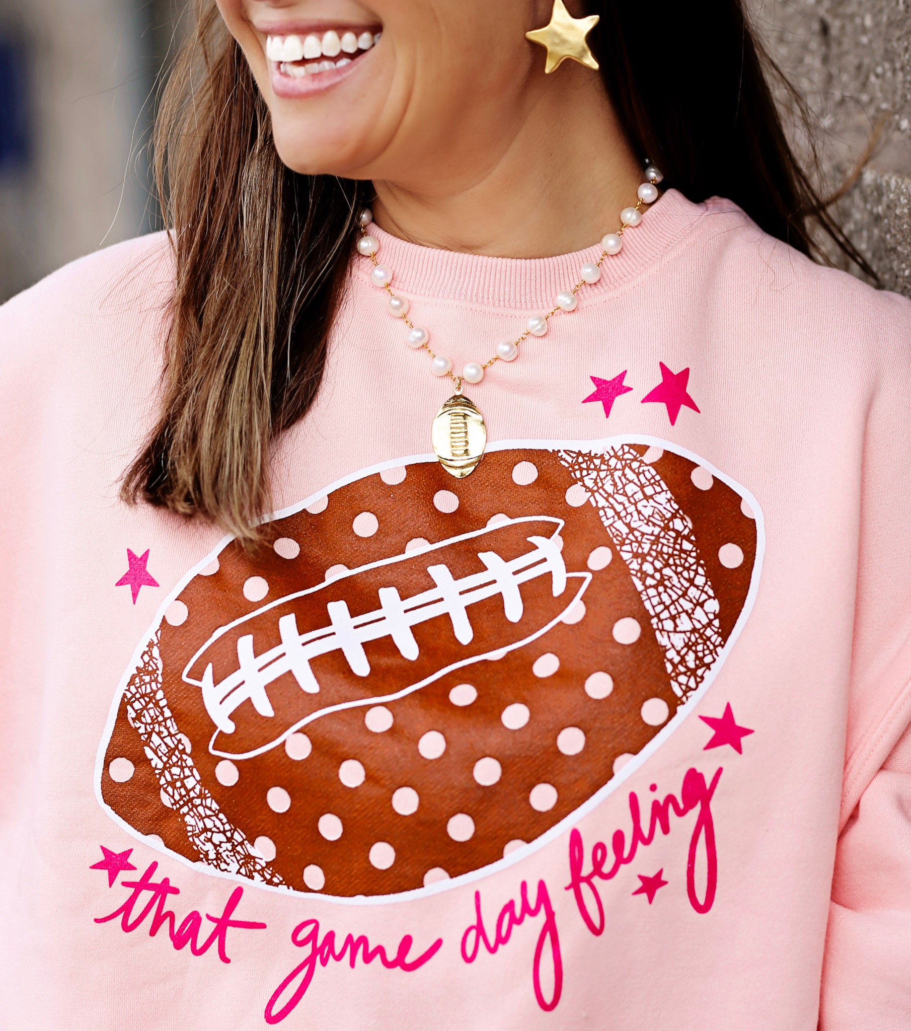 Pearls and football jewelry 