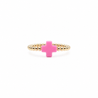 Pink Halo Ring featuring pink cross accents and gold-filled beads by Bowood Lane