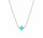 Necklace with a mint cross pendant on a non tarnishing gold chain.