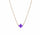 Necklace with a purple cross pendant on a non tarnishing gold chain.