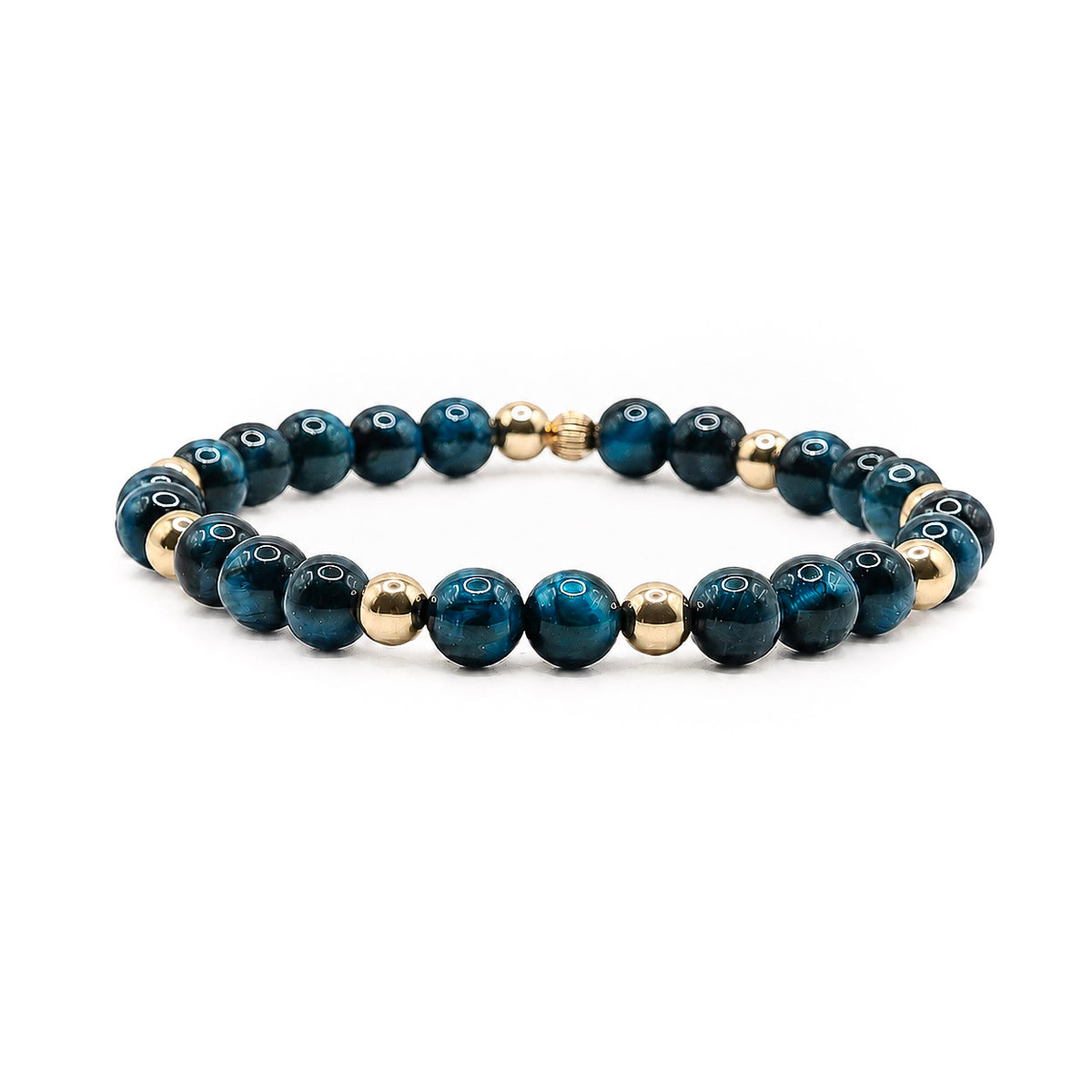 Teal Tiger Eye Beaded Bracelet