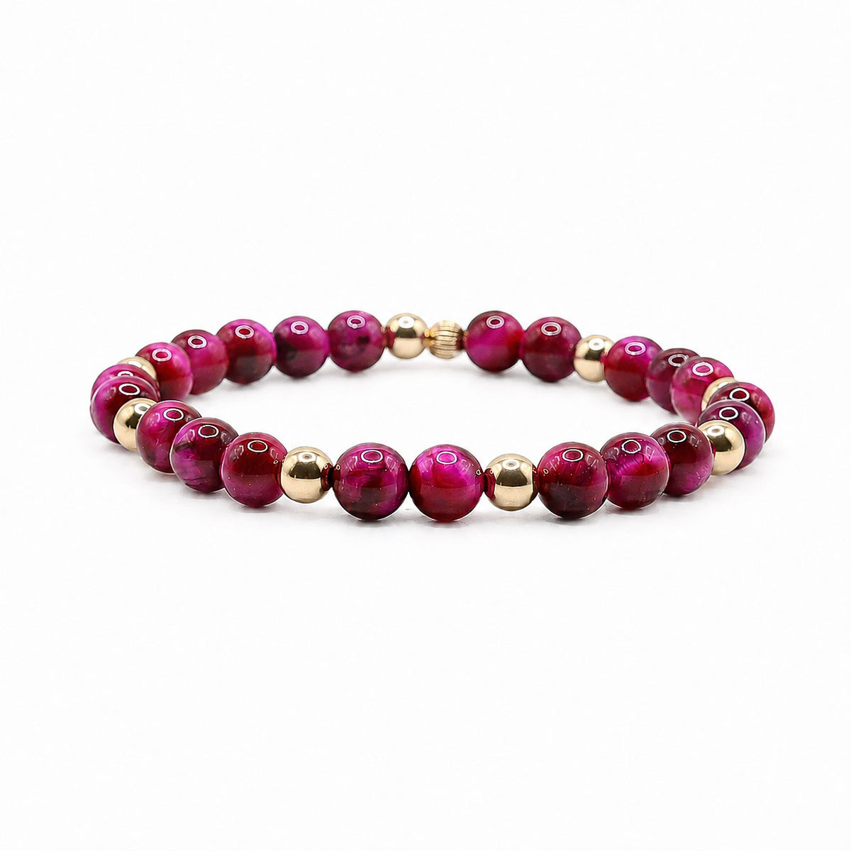 Magenta Tiger Eye Rich Beaded Bracelet