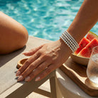 Sterling silver waterproof bracelet stack