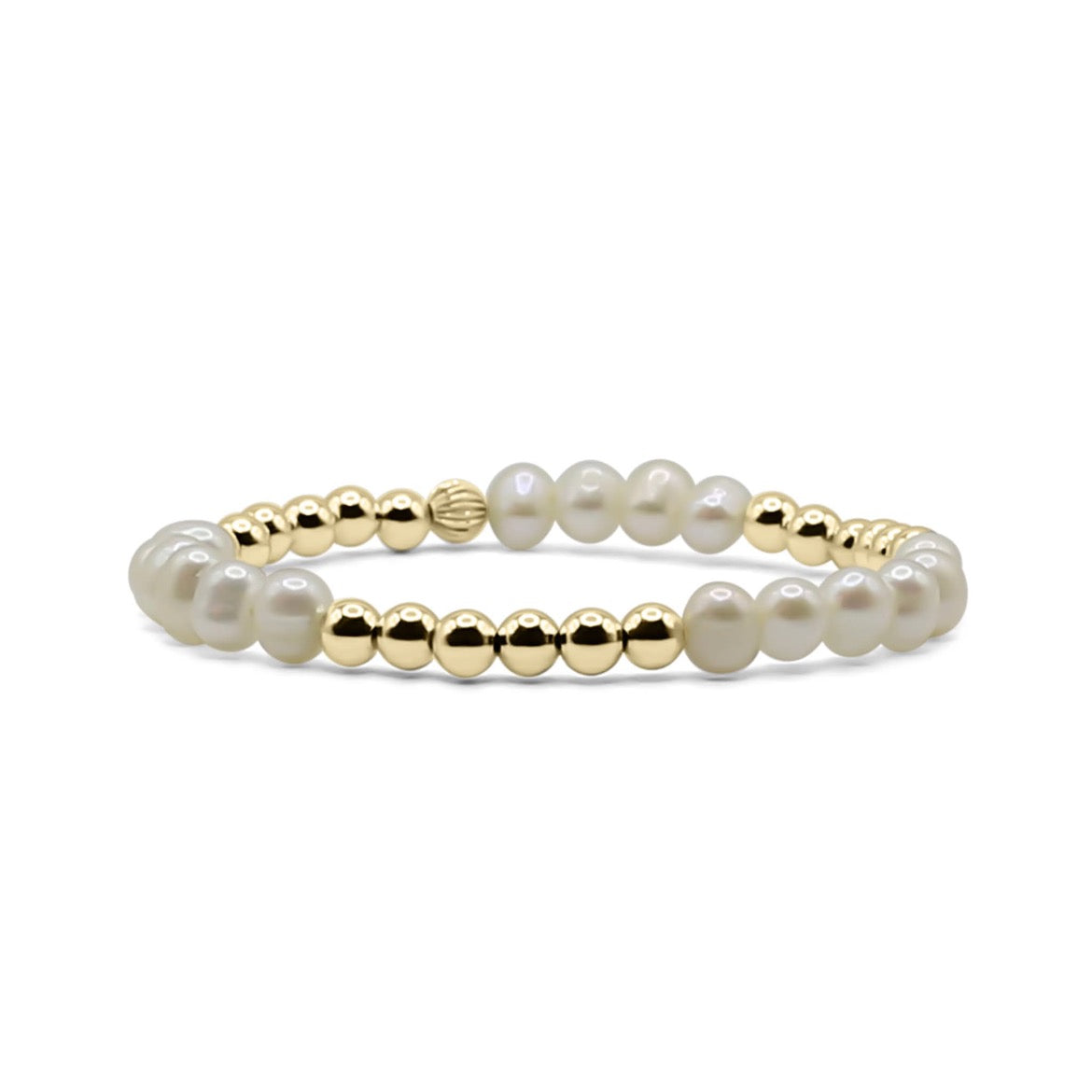 CRAFTD London クラフトロンドン ICED BEADED PEARL BRACELET Men's Diamond Bead Pearl Bracelet (Gold) | CRAFTD London