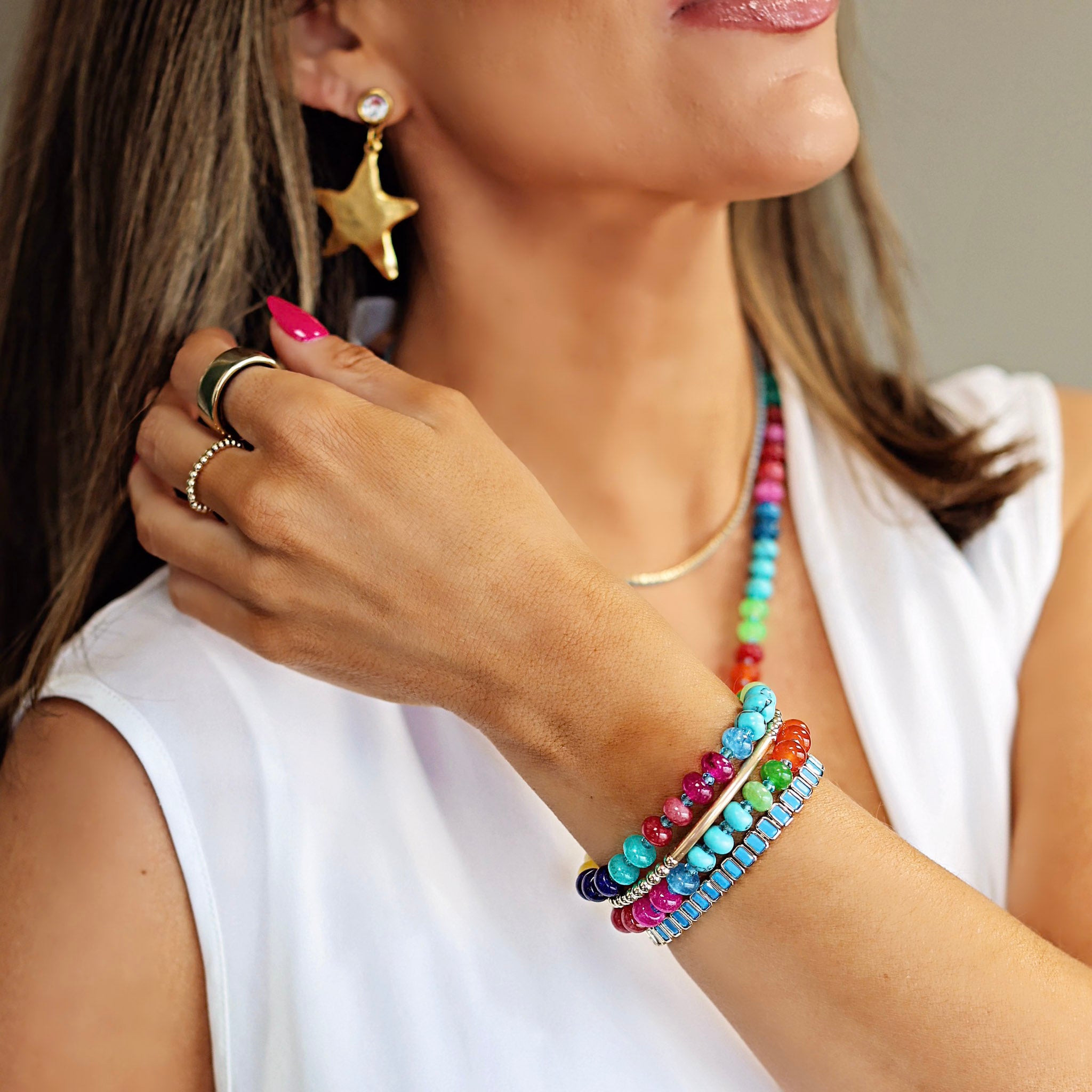 gemstone beaded bracelet