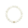Pearl bracelet with a gold accent bead on a white background